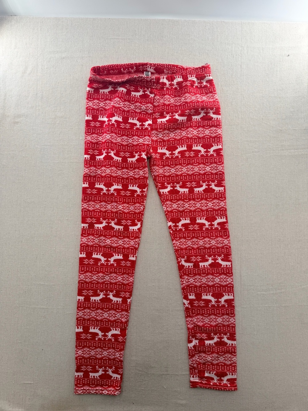 ICON Red and White Reindeer Fair Isle  Leggings
